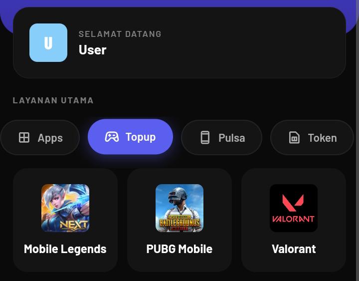 Project Store PPOB and Topup Games